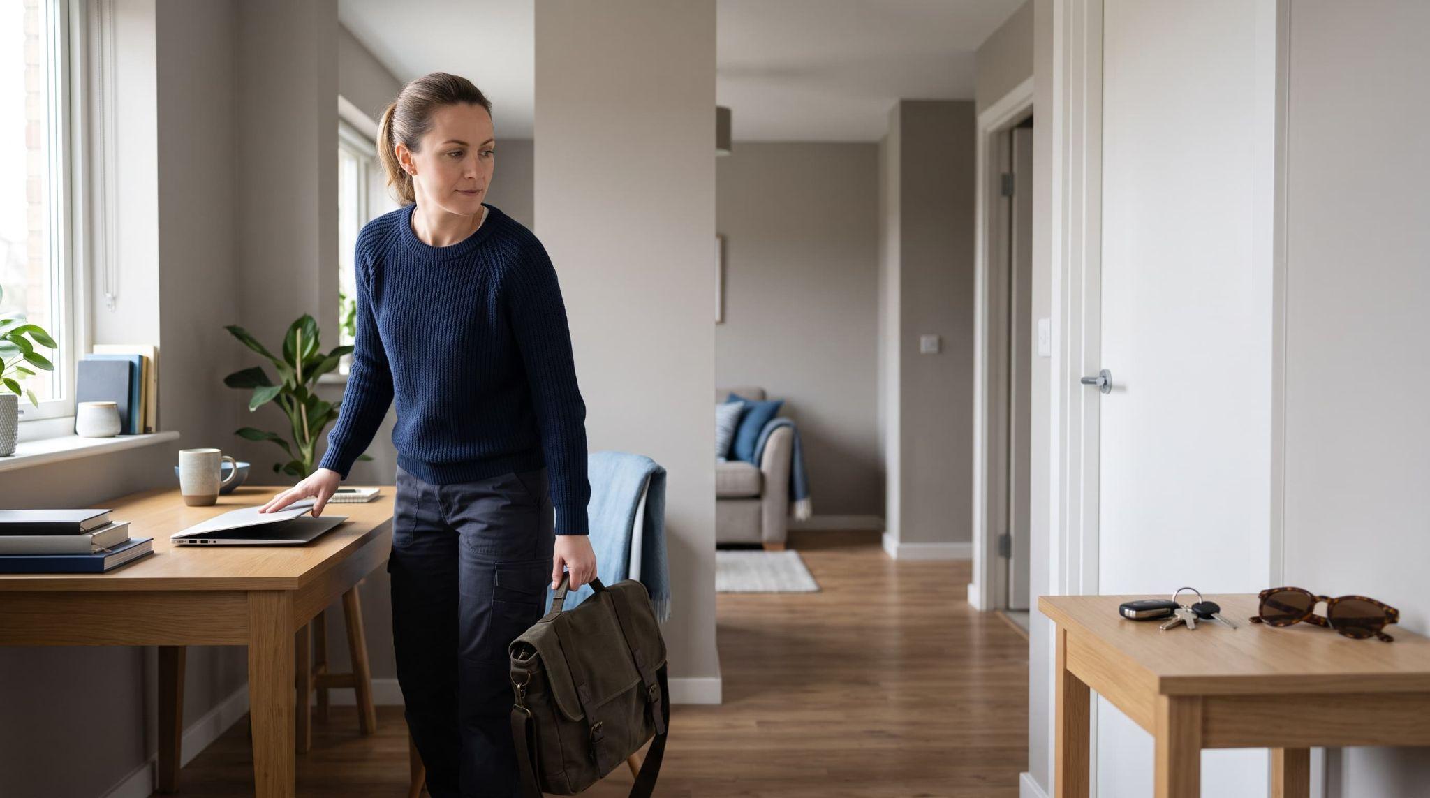 Patient leaving a medical office alert and ready to resume daily activities.